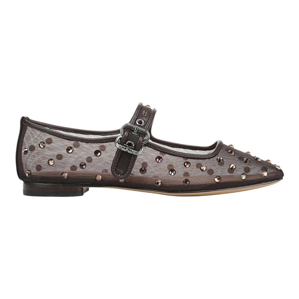 Sam Edelman Women's Michaela Shine Mary Jane Ballet Flats Cafe Noir Size 6 1/2 - Picture 2 of 5